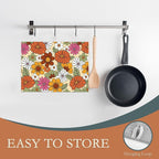 Retro 70s Groovy Flowers Dish Drying Mats 18x24 Inch, Daisy Boho Dish Pad - Image 3