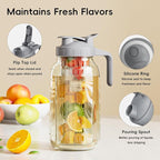 64 oz Glass Pitcher with Lid, Heavy Duty Wide Mouth Mason Jar with Pour Spout - Image 5
