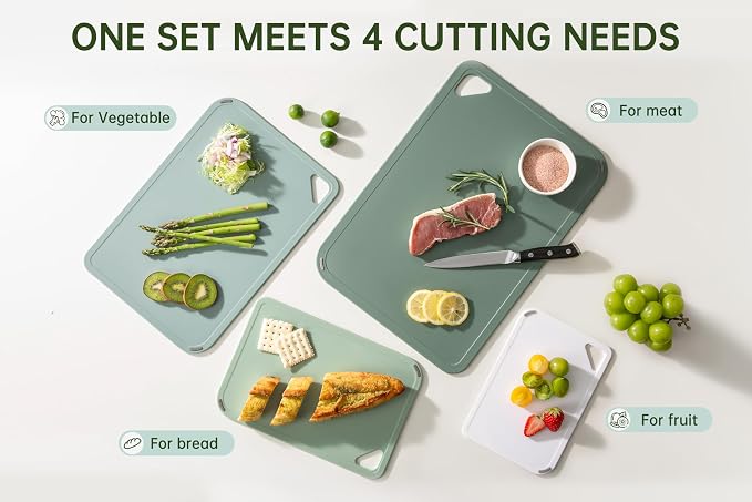 THETCHRY Plastic Cutting Board Set of 4, Extra Large Cutting Board - Image 5