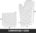 Oven Mitt & Pot Holder 100% Cotton Set of Heat Resistant Oven Gloves & Hot Pads - Image 3