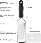 Stainless Steel Cheese Grater, Ergonomic Soft Handle Lemon Ginger Potato Zester - Image 2