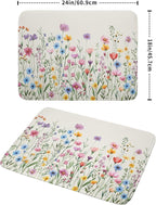 Giwawa Spring Floral Dish Drying Mat 18"x24" Watercolor Summer Wildflower Dish - Image 2
