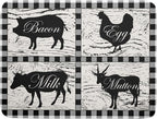 Farmhouse Animal Dish Drying Mat Buffalo Plaid Drainer Rack Mats Fast Dry by Giwawa