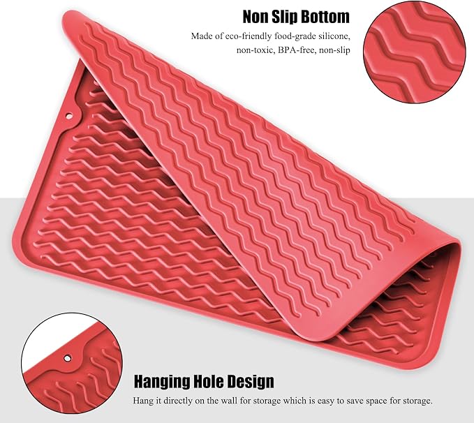 Large 17" x 14" Silicone Dish Drying Mat - Image 4