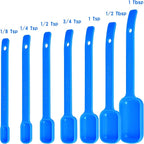 Blue Measuring Cups and Spoons Set 15, 7 Plastic Measuring Cup Set, 7 Spice - Image 3