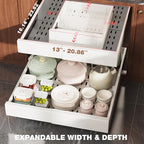 Seinloes 2 Pack Pull Out Cabinet Organizer Expandable Width and Depth, Slide - Image 3
