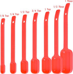 Red Measuring Cups and Spoons Set 15, 7 Plastic Measuring Cup Set, 7 Spice Long - Image 3