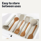 Amazon Basics Wooden Cooking Utensils, 6-Piece Set, Acacia Wood, Pre Oiled - Image 6