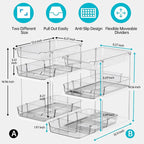 Delamu 2 Pack 3-Tier Bathroom Under Sink Organizers and Storage, Pull Out Clear - Image 2