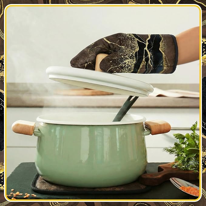 Leinuosen 8 Pcs Kitchen Towels and Dishcloths Sets Oven Mitts and Pot Holders - Image 6