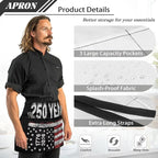 Server Apron with 3 Pockets, Waterproof Oil Waitress Waiter Half Apron - Image 6
