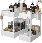 Sevenblue 2 Pack Under Sink Organizer, Under Bathroom Cabinet Organizer by Sevenblue