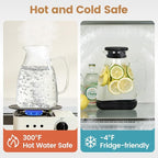 Glass Pitcher with Lid, 68 oz, Hot/Cold Glass Water Jug with Silicone Lid - Image 5