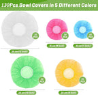 130Pcs Reusable Elastic Food Bowl Storage Covers, Sublaga Bowl Covers, Variety - Image 2