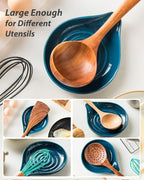 LAUCHUH Spoon Rest for Stove Top, Ceramic Spoon Holder for Kitchen Counter - Image 5