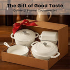 QuliMetal Enameled Cast Iron Cookware Set, 5-Piece – 2.3QT Dutch Oven, 4.7QT - Image 6