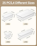 KEMETHY 25 PCS Plastic Drawer Organizers Set, 4 Sizes Vanity Organizer - Image 2