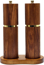 8 Inch Wooden Salt and Pepper Grinder Set, Adjustable Coarseness, Acacia Wood by Amestar