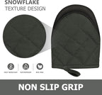 Short Oven Mitts, Heat Resistant 500°F, Silicone Grip Kitchen Gloves, Non-Slip - Image 4