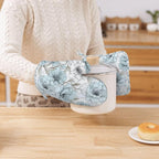 Oven Mitts and Pot Holders Set, Vintage Pastel Flower Peony Silicone Kitchen - Image 7