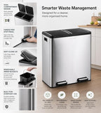 Step N' Sort The 18.5 Gallon Extra Large Capacity, Dual Trash and Recycling Bin - Image 2