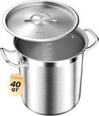 STOCKPOT Large Stock Pot with Lid – Professional Stainless Steel Stockpot 40 by STOCKPOT