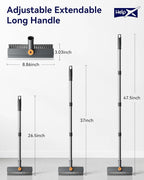 Small Floor Scrub Brush with Length Adjustable Long Handle, 3 in 1 Heavy-Duty - Image 2