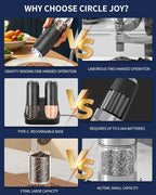 CIRCLE JOY Rechargeable Salt and Pepper Grinder Set, Gravity Sensor Electric - Image 4