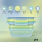 Ello Snap & Nest 10-Piece 4.5 Cup Plastic Meal Prep Set, Reusable Food - Image 3
