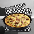 Black and White Optical Illusion Checkered Oven Mitt & Pot Holder Set - Image 4