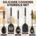 5Pcs Silicone Cooking Utensils Set, Heat Resistant Kitchen Tools Include - Image 2