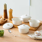 4-Pack Ceramic Mini Cocotte Set, 10 Oz Stoneware Casserole Dishes - Image 4