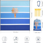 WIWIGO Beach Blanket Waterproof Sandproof Beach Mat 79" X 83"/10'x9'for 2-8 - Image 2