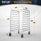 TenUp 10-Tier NSF Aluminum Sheet Pan Rack, Commercial Bakery Cooling & Storage - Image 2