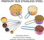 WELLSTAR Measuring Cups and Spoons Set of 8, Food Grade 18/8 Stainless Steel - Image 3