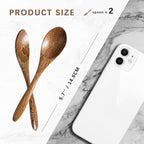 2 PCS Small Wooden Spoons, 5.8 Inch Honey Spoons - Image 2