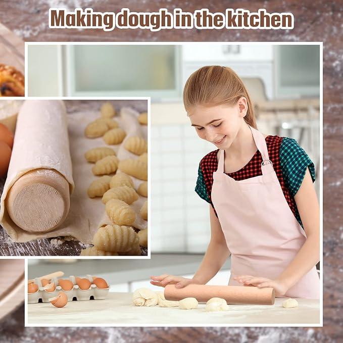 Patelai 50 Pieces Small Wooden Rolling Pin, Dumpling Dough Roller Wooden Mini - Image 4