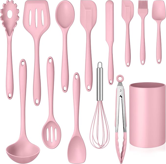 LIANYU 14 Pcs Kitchen Utensils Set, Silicone Cooking Utensils Spatula Set by LIANYU