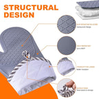 Silicone Oven Mitts, Heat Resistant Oven Gloves - Image 3