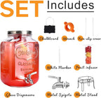 2 Gallon Glass Drink Dispenser, Beverage Dispenser - Image 6