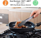 HOTEC Premium Stainless Steel Locking Kitchen Tongs - Image 2