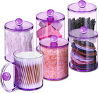 XIPENGKEJI 6 Pack Qtip Holder, Canister Apothecary Jar Set, Bathroom Jars by XIPENGKEJI