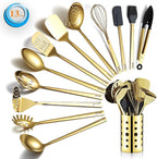 Gold Cooking Utensils Set, Berglander Stainless Steel 13 Pieces Kitchen - Image 8