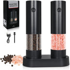 Electric Salt & Pepper Grinder Set of 2, Adjustable Coarseness by HappyThanksgivingDay