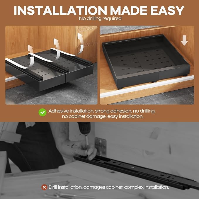 Seinloes 2Pack Expandable Pull Out Cabinet Organizer 21"Deep - Image 7