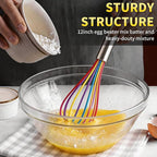 Silicone Whisk Set, Stainless Steel Handle Whisk 8" 10" 12" Rubber Whisks - Image 5