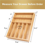 Besilord Silverware Organizer Kitchen Drawer Organizer Utensil Organizer Bamboo - Image 2