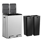 SUPER DEAL Kitchen Trash Can 16 Gallon 60L Dual Stainless Steel Garbage and by Superdeal