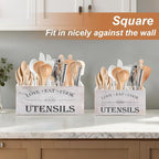 2 PC Wooden Utensil Holder, （With 4-Compartments size*1 + 3-Compartments - Image 5