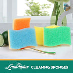 LAUNDRYLUX Scrub Sponge, 4 Pack Dual-Sided Temperature-Responsive Scrubber - Image 2